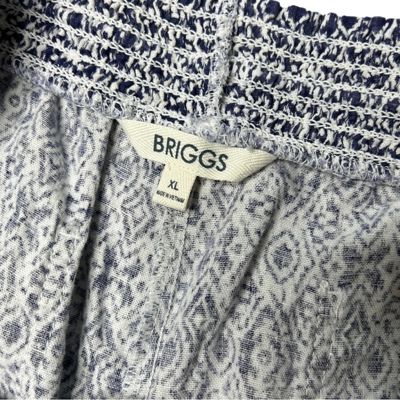 Briggs New York Size XL Women’s Shorts Linen Blend Pull-On Summer Blue White - Picture 9 of 16